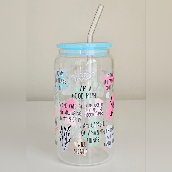 Mum Daily Affirmation 16oz Clear Beer Can Glass Cup - Picture 2 of 5